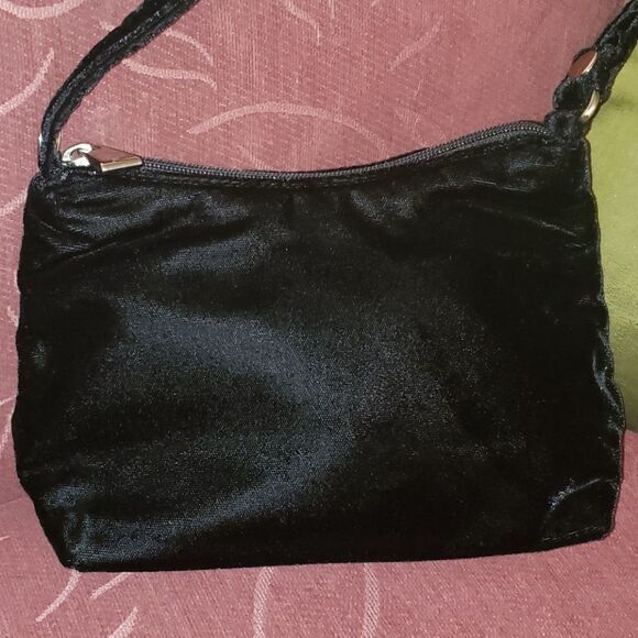 Velvety Soft Jet Black Purse - Picture 2 of 4